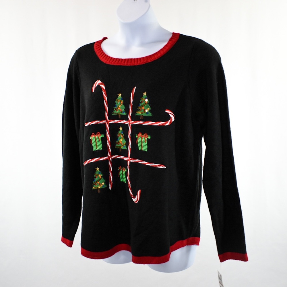 Karen Scott Tic Tac Toe Christmas Sweater
